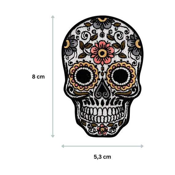 MEMENTO MORI Biker-Patch Zum Aufbügeln Oder Annähen – Totenkopf-Motiv, 80x80 Mm, Für Jacken, Rucksäcke & Mehr
