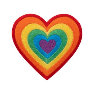 Urbanski Patch Sweet Heart in Rainbow Colors for Ironing 7.5 x 7.8 cm | Patch Application Iron-On