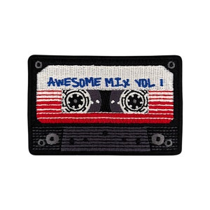 Urbanski Patch Retro Vintage Cassette Awesome Mix Vol. 1 for ironing on 5.3 x 8 cm | Patch application iron-on image