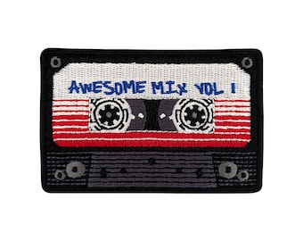 Urbanski Patch Retro Vintage Cassette Awesome Mix Vol. 1 for ironing on 5.3 x 8 cm | Patch application iron-on image
