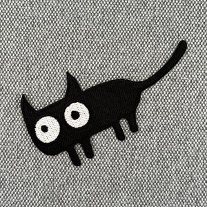 Urbanski Patch lustige süße schwarze Katze zum Aufbügeln 4,5 x 9 cm Aufnäher Applikation Bügelbild Bild 2