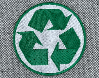 Urbanski Patch Green Recycling Symbol Iron-On 7.4 x 7.4 cm | Patch application iron-on image