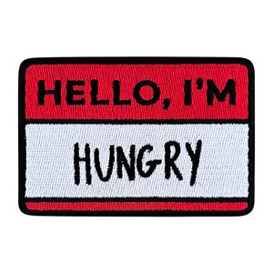Urbanski Patch Hello I&#39;m Hungry sign for ironing 5.5 x 8.1 cm | Patch application iron-on image