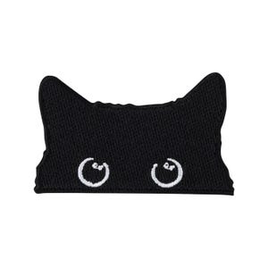 Urbanski Patch süße neugierige Katze zum Aufbügeln 4,4 x 7,2 cm | Aufnäher Applikation Bügelbild