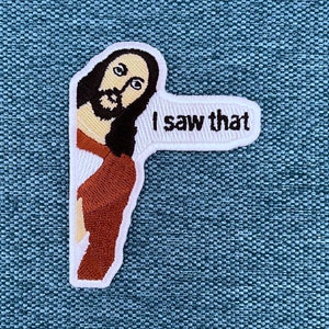 Urbanski patch Jesus I saw that iron-on 7.5 x 5.8 cm | Patch application iron-on image