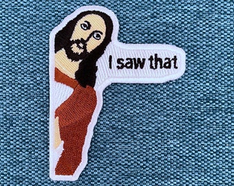 Urbanski patch Jesus I saw that iron-on 7.5 x 5.8 cm | Patch application iron-on image