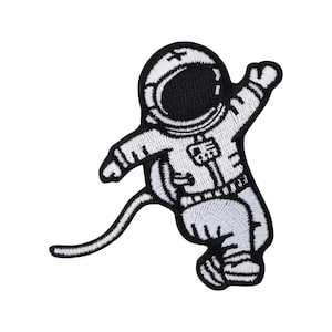 Urbanski patch astronaut in ruimte ruimteschip raketplaneet om op te strijken 7,5 x 7 cm | Patch-applicatie opstrijkbare afbeelding