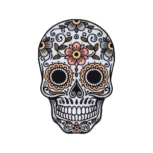 Écusson thermocollant Urbanski Motif tête de mort mexicaine 13,4 x 9 cm | Patch thermocollant