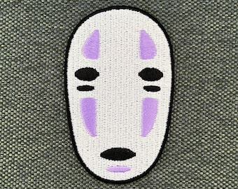 Urbanski Patch Ohngesicht Geist Gespenst Maske zum Aufbügeln 8 x 5 cm | Aufnäher Applikation Bügelbild