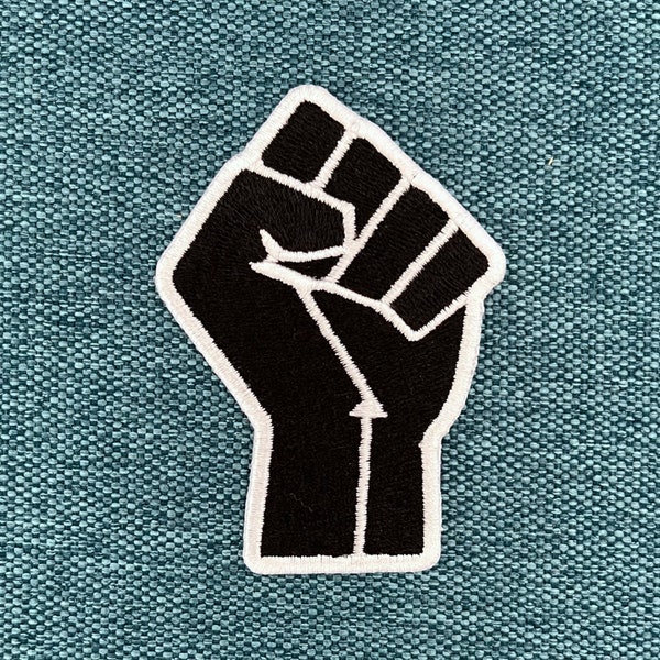 Urbanski patch raised fist symbol to iron on 8 x 5.7 cm | Patch application iron-on