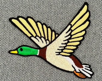 Urbanski Patch fliegende Ente flying Duck zum Aufbügeln 9,2 x 8,2 cm | Aufnäher Applikation Bügelbild