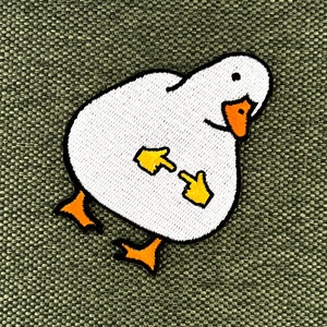 Urbanski Patch shy Duck süße schüchterne Gans zum Aufbügeln 7 x 5,4 cm Aufnäher Applikation Bügelbild Bild 2