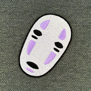 Urbanski Patch Ohngesicht Geist Gespenst Maske zum Aufbügeln 8 x 5 cm Aufnäher Applikation Bügelbild Bild 2