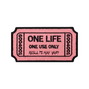 Urbanski Patch Ticket One Life One Use Tylko do naprasowania 4,5 x 8,4 cm | Obraz do naprasowania z aplikacją łatki