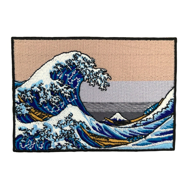 Urbanski Patch The Great Wave off Kanagawa for ironing 7 x 10 cm Patch Application Ironing Image image 4