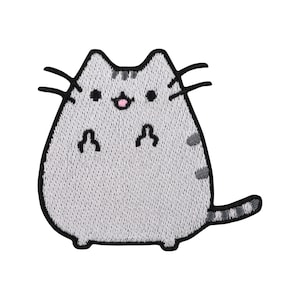 Urbanski Patch Schattige Mollige Kat Die Vinger Laat Zien Strijkpatch 6 x 6,5 cm | Strijkapplicatie
