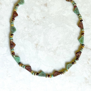 Ceramic and bead Boho style necklace