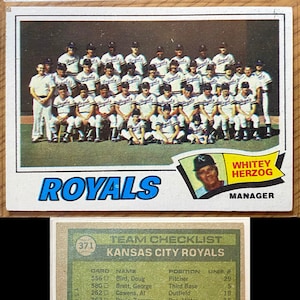 3 Royals vintage Topps baseball trading cards