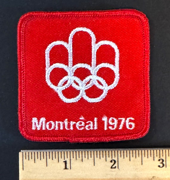 Écusson Vintage Montréal 1976 – Logo Blanc Canada – Jeux Olympiques D'été – Patch à Coudre
