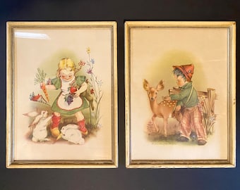 Framed Burgess vintage prints