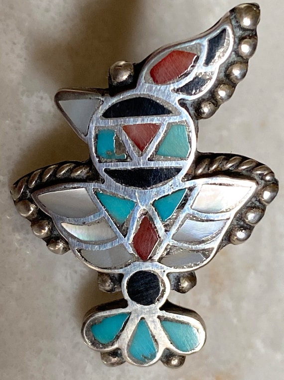 Vintage Zuni bird earrings - image 2