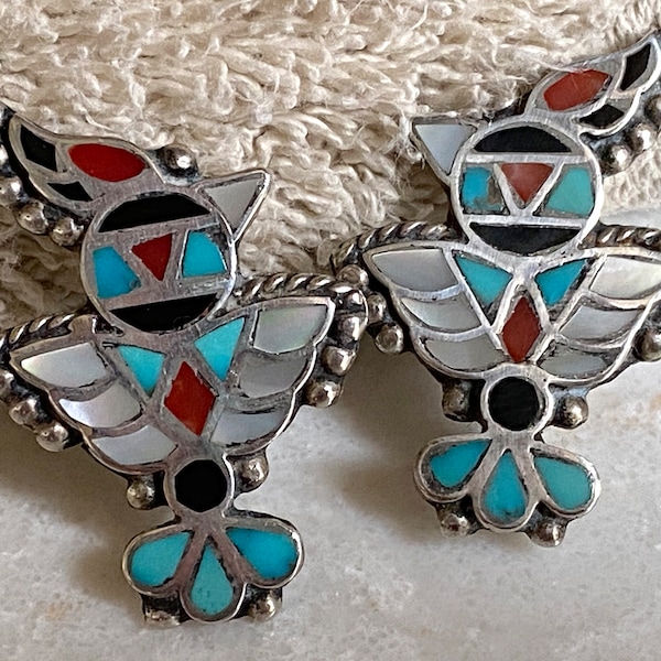 Vintage Zuni bird earrings