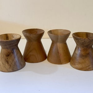 Set of 4 vintage Myrtlewood candle holders