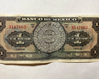 1943 年フィリピン日本政府 1 ペソ紙幣 - 第二次世界大戦占領下の