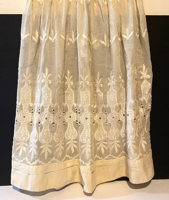 1930s cotton embroidered skirt - image 1