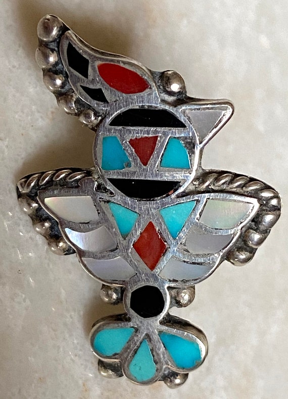 Vintage Zuni bird earrings - image 3