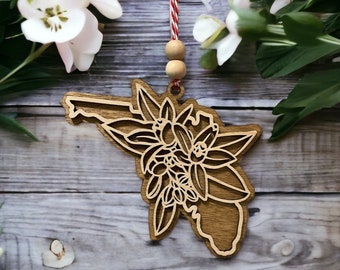 Florida State Flower Ornament, Orange Blossom Ornament, Florida Ornament