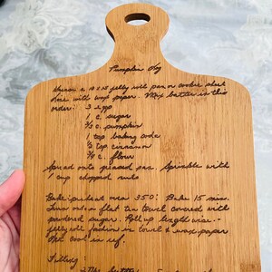 Hand Written Recipe Cutting Board, Unique Gift for Entire Family, Custom Gift for Mom, Valentine's Gift for Her, Special Mother's Day gift image 1