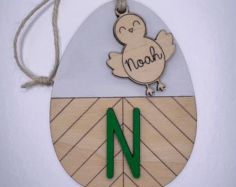 Boho Personalized Easter Basket Name Tag, Farmhouse Style Custom Easter Name Tag, Custom Easter Basket Name Tag for Kids, Easter Chick Tag