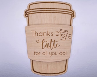 Thanks A Latte gift card holder, Coffee Gift Card Holder for Her, Gift for Excellent Teacher, Thank you gift card holder