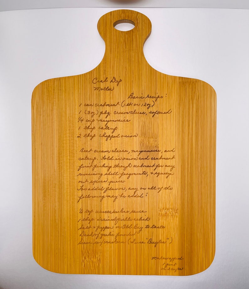 Hand Written Recipe Cutting Board, Unique Gift for Entire Family, Custom Gift for Mom, Valentine's Gift for Her, Special Mother's Day gift image 5
