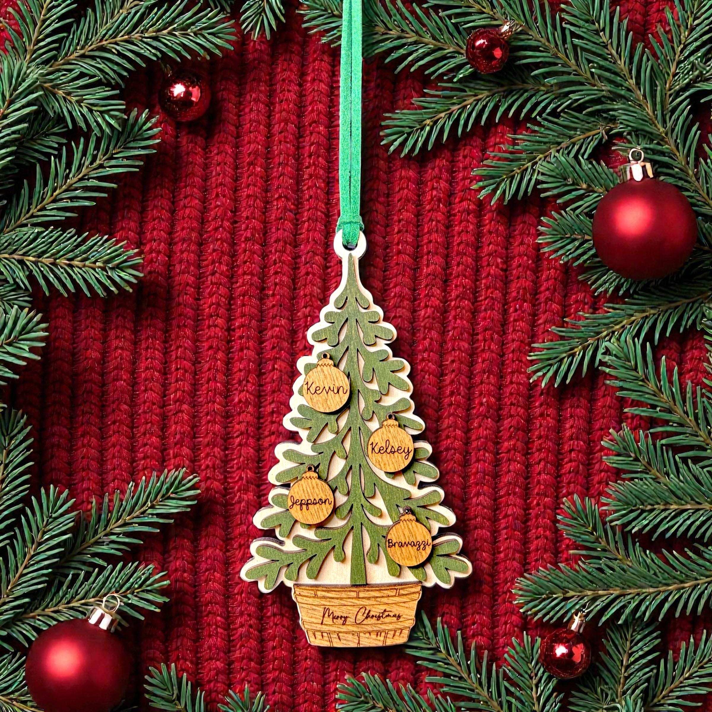 Personalized Family Christmas Tree Ornament | Custom Name Ornament ...