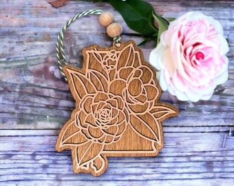 Alabama State Flower Ornament, Camellia Ornament, Alabama Ornament