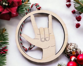 American Sign Language I Love You Ornament