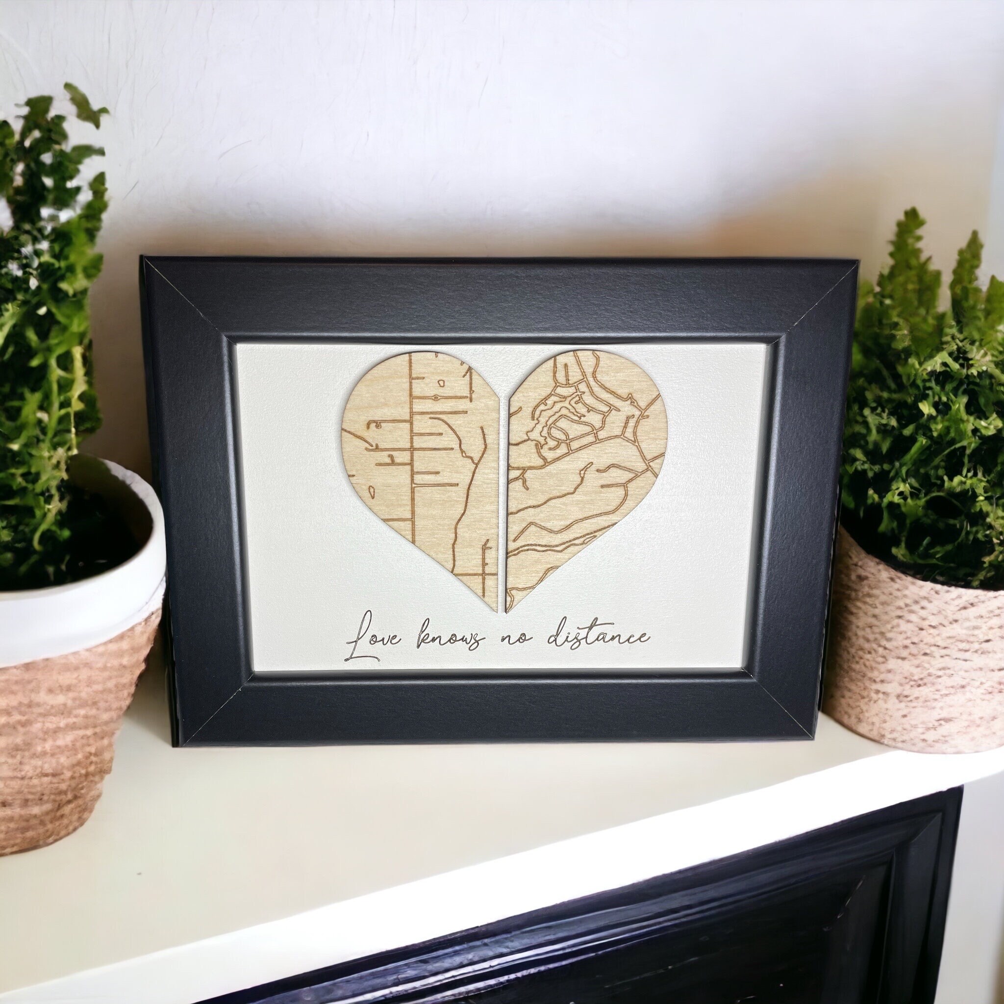 Custom Heart Map Custom Heart Map Frame, Personalized City Grid Heart Map Frame, City ...