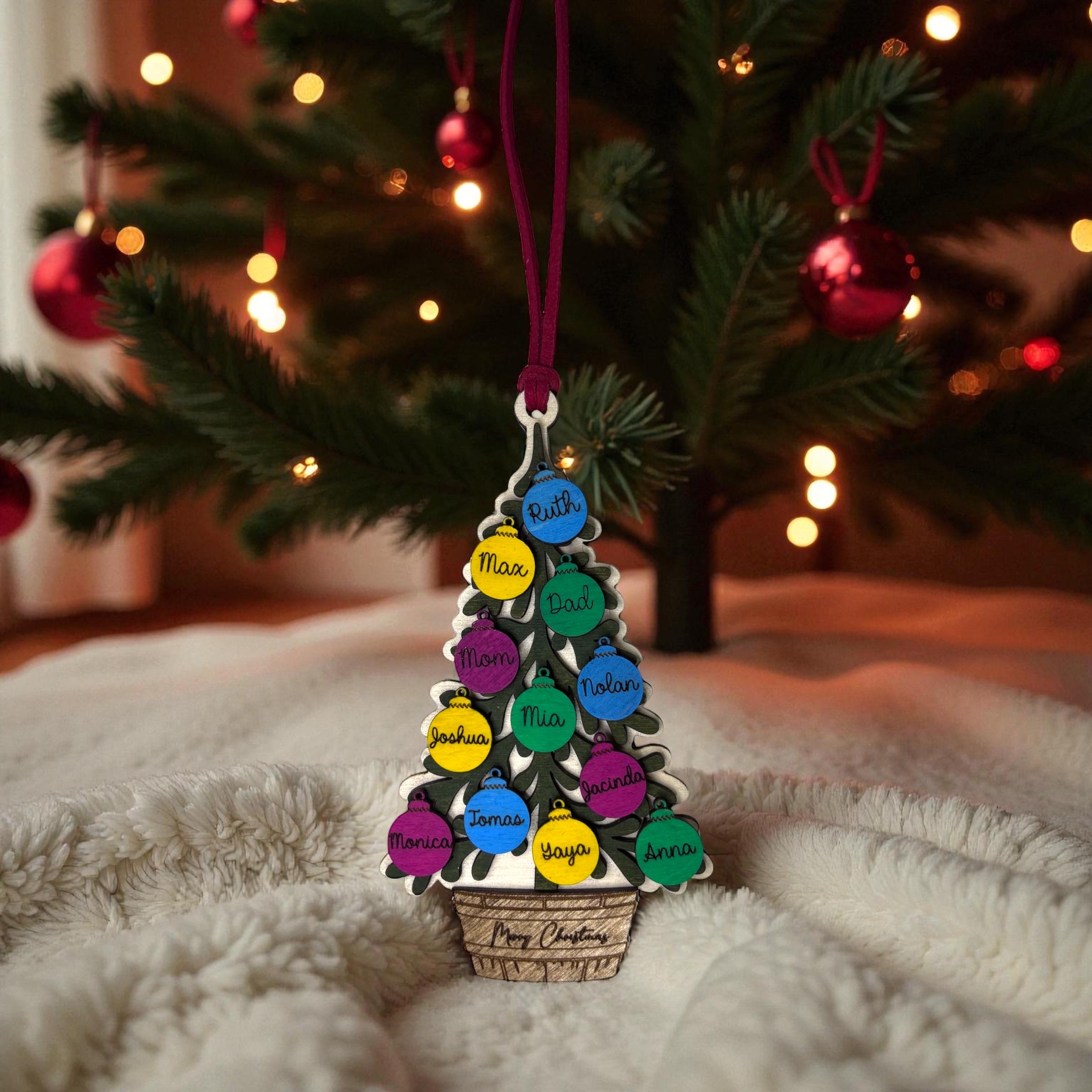 Personalized Family Christmas Tree Ornament | Custom Name Ornament ...
