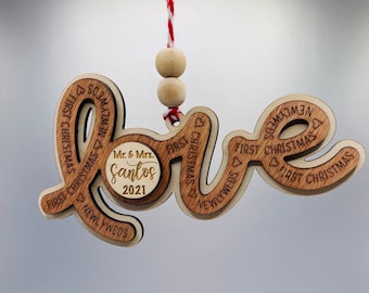 Personalized First Christmas as Newlyweds Ornament