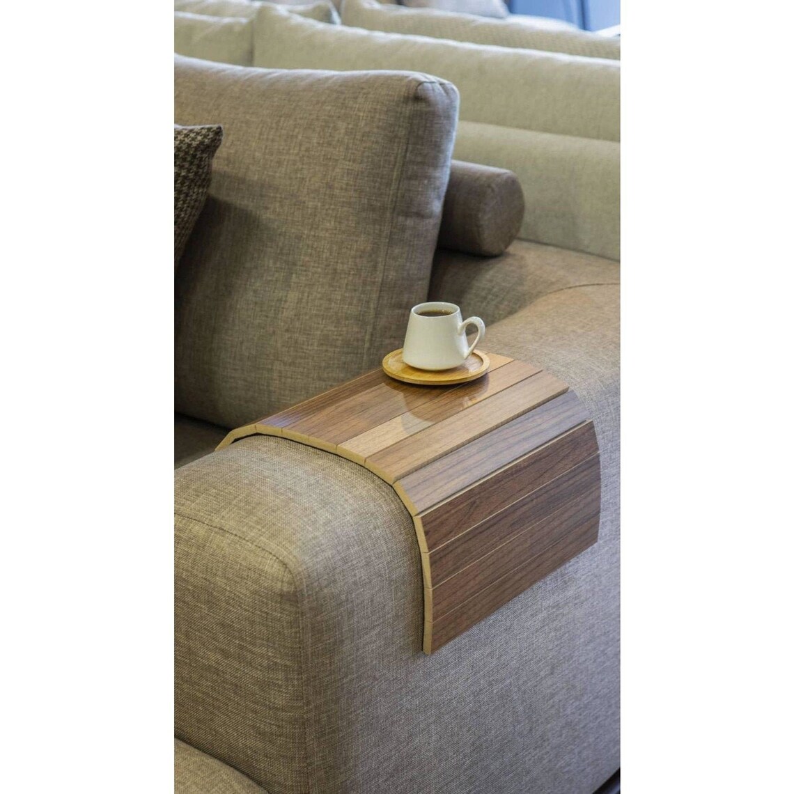 Seat Edge Portable Coffee Table Free Shipping Sofa Arm Etsy