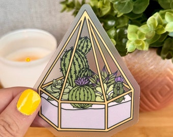 Succulent Sticker - Purple Succulent, Floral, Dishwasher Safe, Laptop and Water Bottle Sticker, Vinyl, Durable, Decal, Cactus, Plant Parent