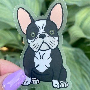 French Bulldog Sticker – Black Frenchie, Dog, Dishwasher Safe, Laptop and Water Bottle Sticker, Fun, Vinyl, Decal, Gift, Pet Parent, Durable