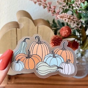 A Pile of Pumpkins Sticker - Fall, Autumn, Dishwasher Safe, Durable, Vinyl, Laptop and Water Bottle Sticker, Gift, Pumpkin Spice Everything