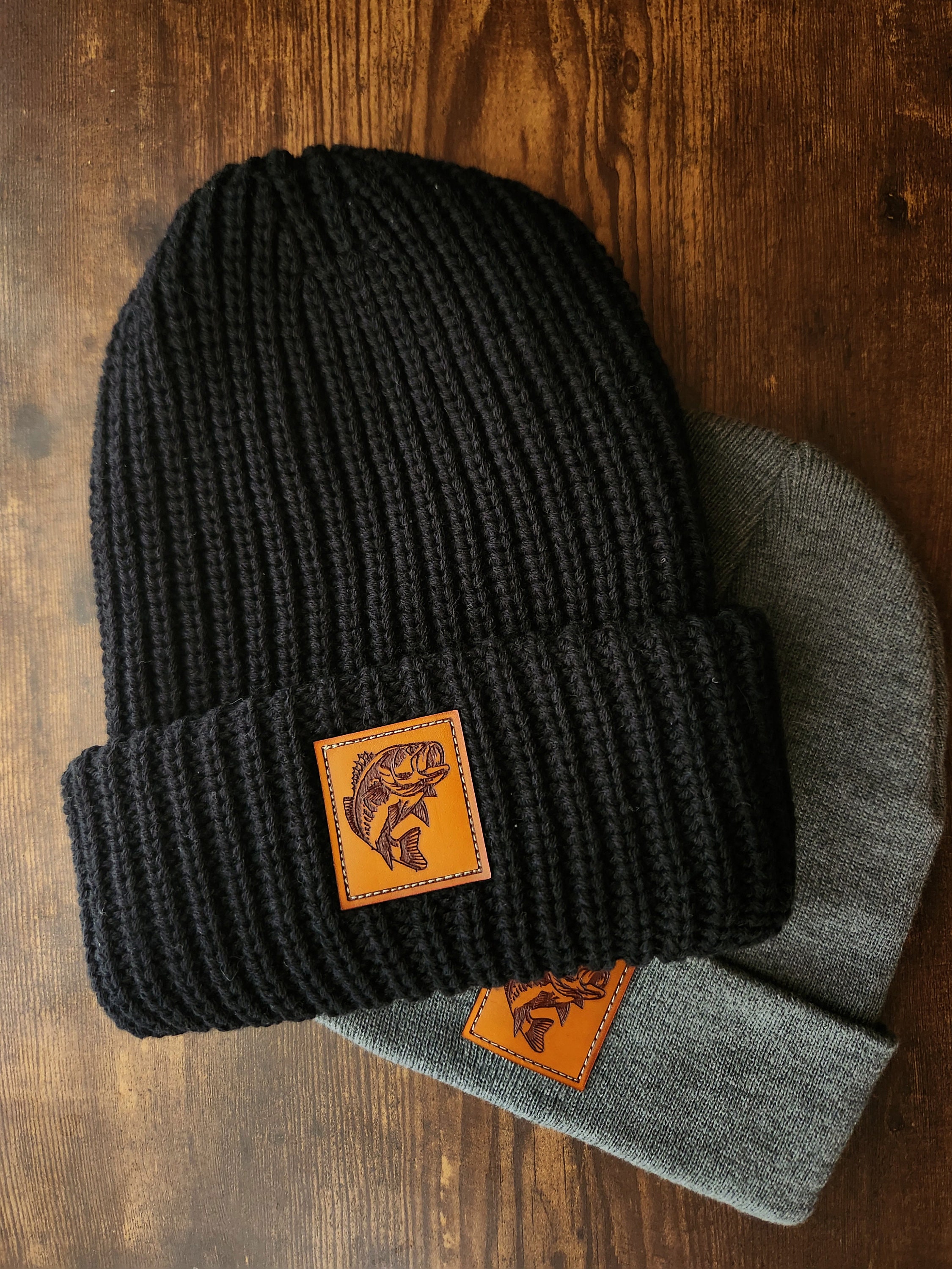 Bass Ice Fishing Winter Hat Knit and Beanie Style 