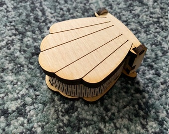 SVG File for Laser Cutting. Sea Shell box for ring / earring / watch gift box.  ~3&quot;x4&quot;x1&quot;