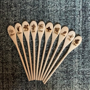 SVG File - 10 Herb Markers for Wooden Spoons