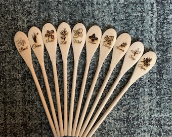 SVG File - 10 Herb Markers for Wooden Spoons