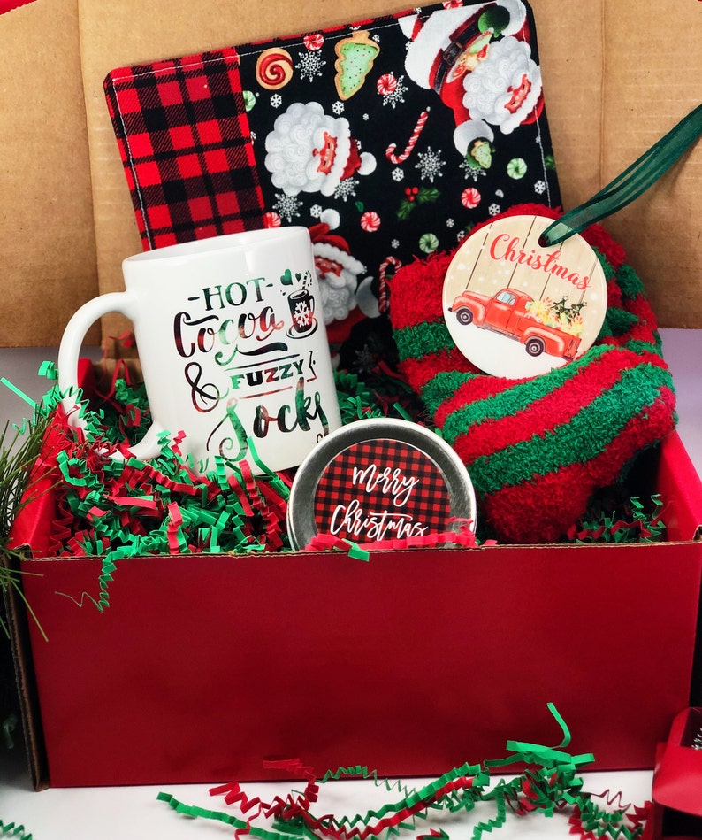 Hot Cocoa & Fuzzy Socks Gift Box Christmas Gift Box Teacher Etsy